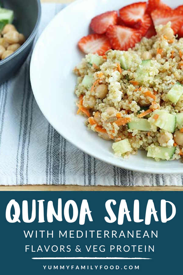 Mediterranean Quinoa Salad with Feta and Beans - Yummy Family Food